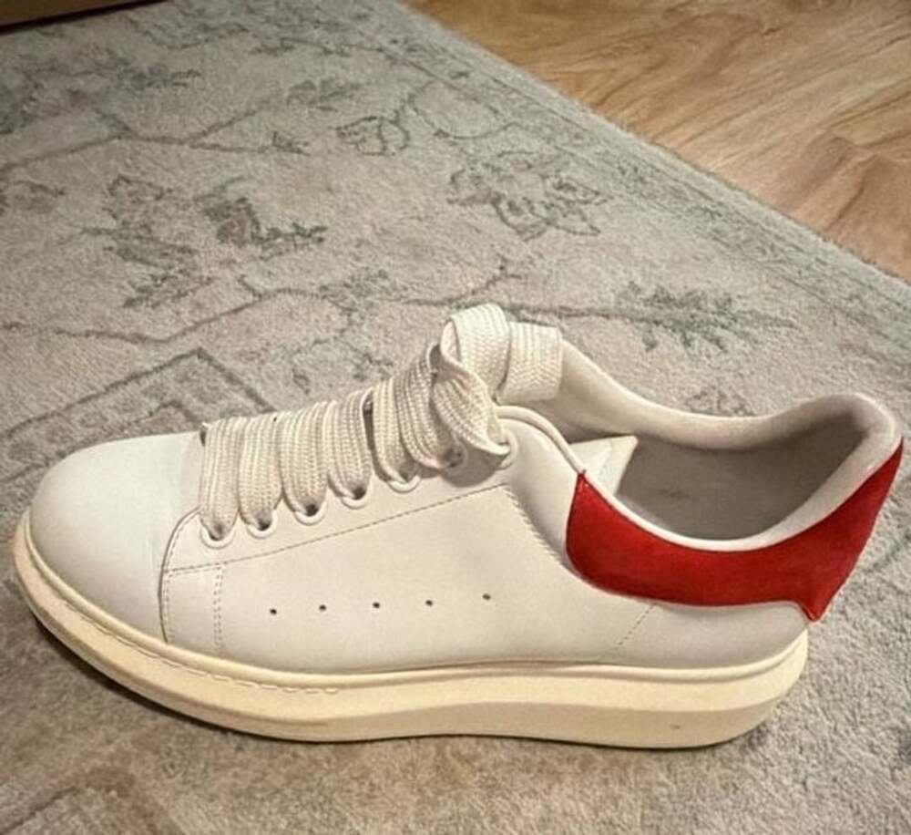 Alexander McQueen Oversized Sneaker White/Lust Red Suede
